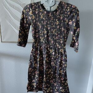 Old Navy Black Floral Long Sleeve Dress